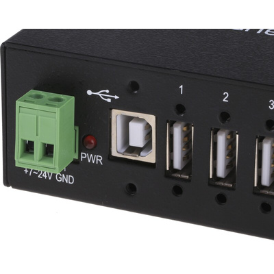 StarTech.com 7 Port USB 2.0 USB A  Hub, Terminal Connector Powered, 133 x 61.5 x 36.3mm