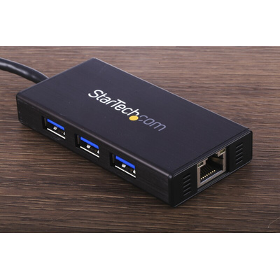 StarTech.com 3 Port USB 3.0 USB A  Hub, AC Adapter Powered, 87 x 43 x 14mm