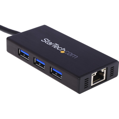 StarTech.com 3 Port USB 3.0 USB A  Hub, AC Adapter Powered, 87 x 43 x 14mm