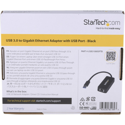 StarTech.com USB Ethernet Adapter USB 3.0 USB A to RJ45 10/100/1000Mbit/s Network Speed