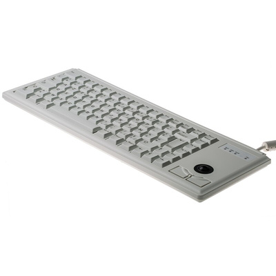 CHERRY Wired USB Compact Trackball Keyboard, AZERTY, Grey