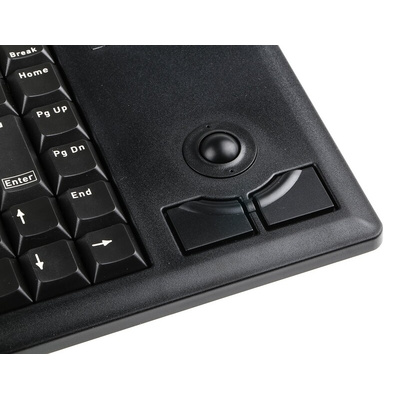 CHERRY Wired USB Compact Trackball Keyboard, QWERTY (UK), Black