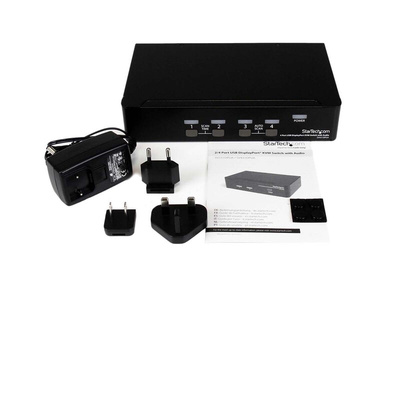 StarTech.com 4 Port USB DisplayPort KVM Switch, 3.5 mm Stereo 2560 x 1600 Maximum Resolution