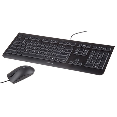 CHERRY Wired Keyboard and Mouse Set, QWERTY (US), Black