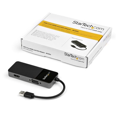 StarTech.com USB A to HDMI, VGA Adapter, USB 3.0, 2 Supported Display(s) - 4K @ 30Hz