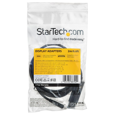 StarTech.com USB C to DisplayPort Adapter Cable, USB 3.1, 1 Supported Display(s) - 8K @ 60Hz