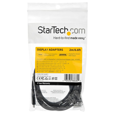 StarTech.com USB C to DisplayPort Adapter Cable, USB 3.1, 1 Supported Display(s) - 4K @ 60Hz