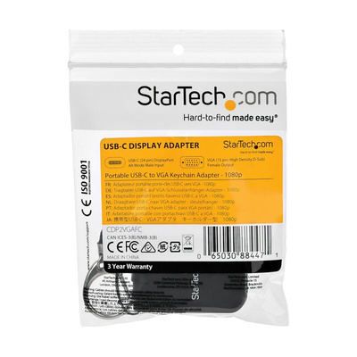 StarTech.com USB C to VGA Adapter, USB C, 1 Supported Display(s) - 1920 x 1080 @ 60Hz