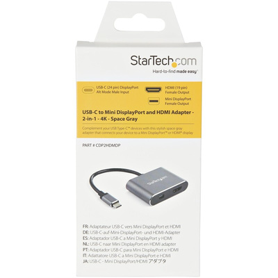 StarTech.com USB C to HDMI, Mini DisplayPort Adapter, USB C, 1 Supported Display(s) - 4K @ 60Hz