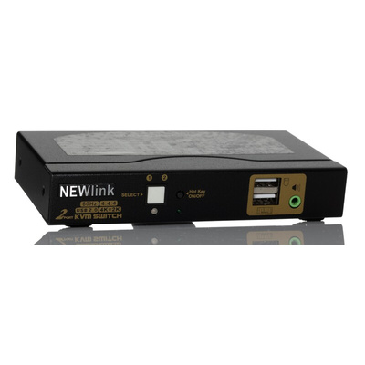 RS PRO 2 Port Dual Monitor USB HDMI KVM Switch