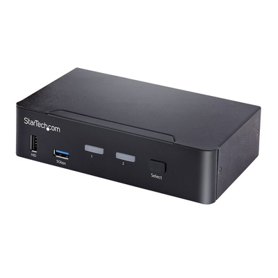 StarTech.com 2 Port USB DisplayPort KVM Switch, 3.5 mm Stereo 5120 x 1440 Maximum Resolution