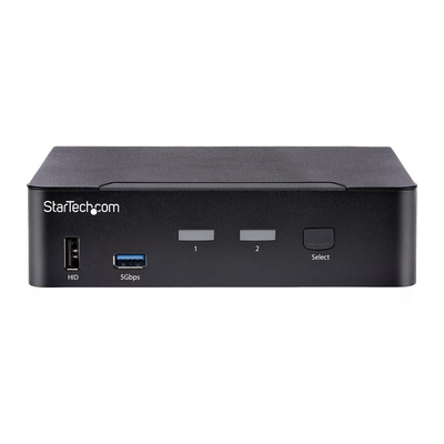 StarTech.com 2 Port USB DisplayPort KVM Switch, 3.5 mm Stereo 5120 x 1440 Maximum Resolution