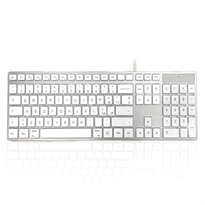 Ceratech Wired USB Mac Keyboard, QWERTY, White