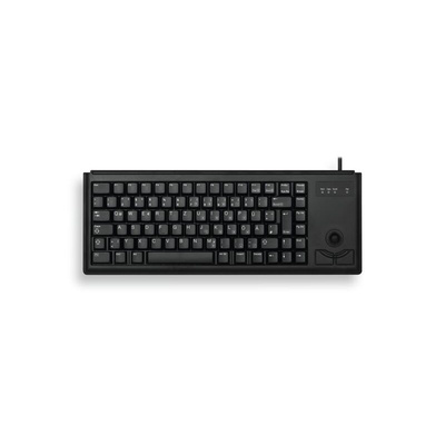 CHERRY Wired USB Compact Trackball Keyboard, QWERTY (Italy), Black