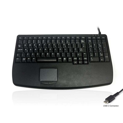 Ceratech Wired USB Compact Touchpad Keyboard, QWERTY (US), Black