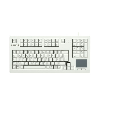 CHERRY Wired USB Touchpad Keyboard, QWERTY (UK), Light Grey