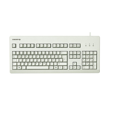 CHERRY Wired USB Keyboard, QWERTY (UK), Light Grey