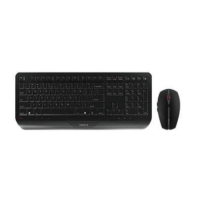CHERRY Wireless Ergonomic Keyboard and Mouse Set, QWERTY (EU), Black