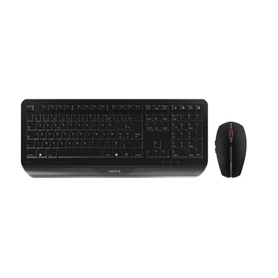 CHERRY Wireless Ergonomic Keyboard and Mouse Set, AZERTY (France), Black