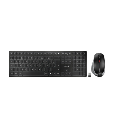 CHERRY Wireless Ergonomic Keyboard and Mouse Set, QWERTZ (German), Black