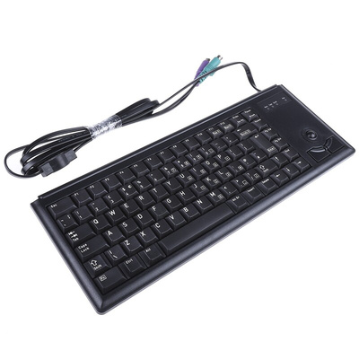 CHERRY Wired PS/2 Compact Trackball Keyboard, QWERTY (UK), Black