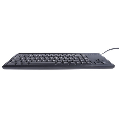 CHERRY Wired PS/2 Compact Trackball Keyboard, QWERTY (UK), Black