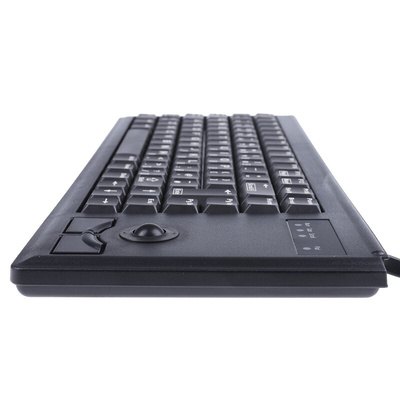 CHERRY Wired PS/2 Compact Trackball Keyboard, QWERTY (UK), Black