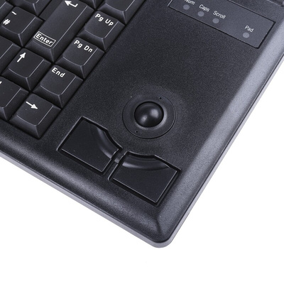 CHERRY Wired PS/2 Compact Trackball Keyboard, QWERTY (UK), Black