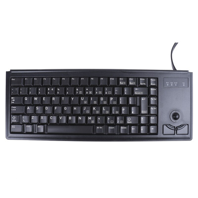 CHERRY Wired PS/2 Compact Trackball Keyboard, QWERTY (UK), Black