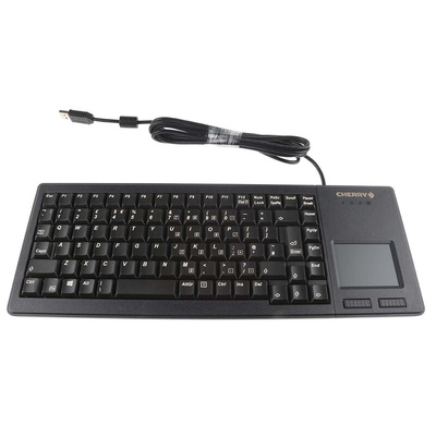CHERRY Wired USB Compact Touchpad Keyboard, QWERTY (UK), Black