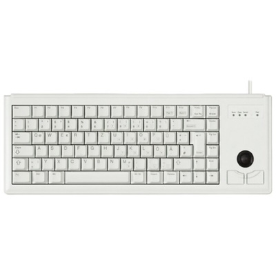 CHERRY Wired USB Compact Trackball Keyboard, QWERTZ, Grey