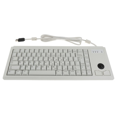 CHERRY Wired USB Compact Trackball Keyboard, QWERTY (US), Grey