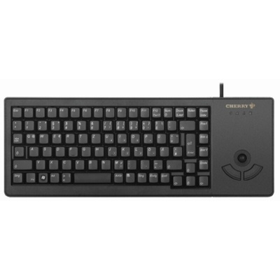 CHERRY Wired USB Compact Trackball Keyboard, QWERTZ, Black
