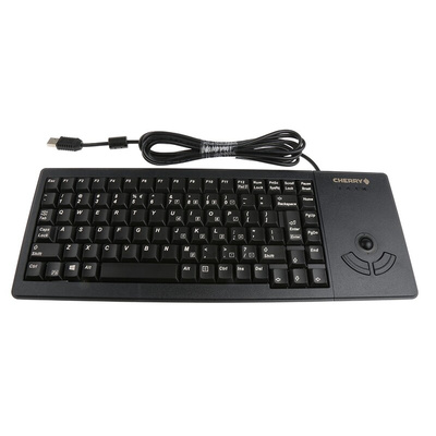 CHERRY Wired USB Compact Trackball Keyboard, QWERTY (US), Black