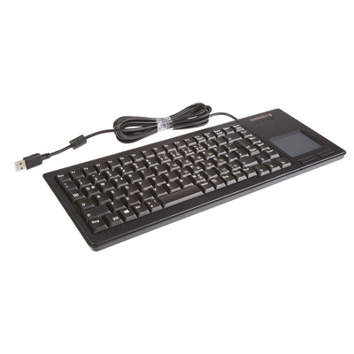CHERRY Wired USB Compact Touchpad Keyboard, QWERTZ, Black