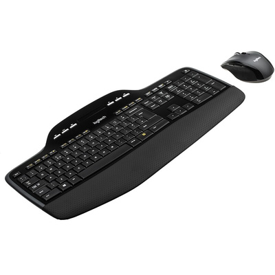Logitech Wireless Keyboard and Mouse Set, QWERTY, Black (Keyboard), Black/Grey (Mouse)