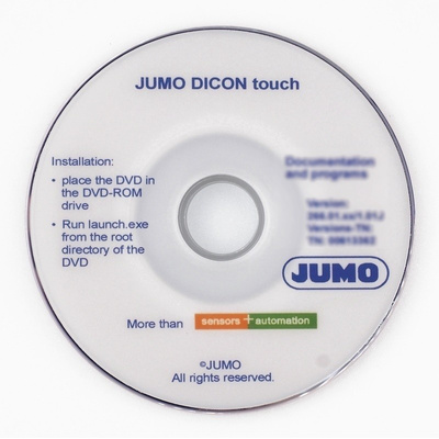 Windows Temperature Control Software for use with Jumo Dicon Touch B703571.0