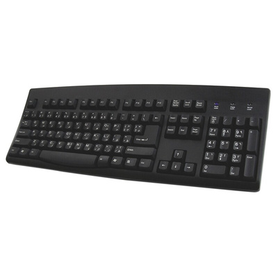 Ceratech Wired PS/2, USB Keyboard, QWERTY (Arabic), Black
