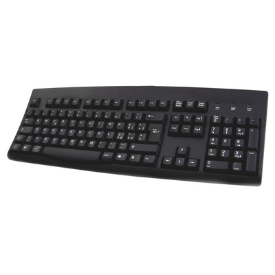 Ceratech Wired PS/2, USB Keyboard, QWERTY (Italy), Black