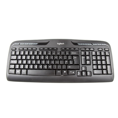 Logitech Wireless Keyboard and Mouse Set, QWERTY, Black (Keyboard), Black/Grey (Mouse)