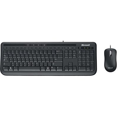 Microsoft Wired Keyboard and Mouse Set, QWERTY, Black
