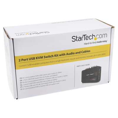 StarTech.com 2 Port USB VGA KVM Switch, 3.5 mm Stereo 2048 x 1536 Maximum Resolution
