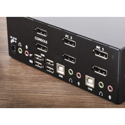 StarTech.com 2 Port Dual Monitor USB DisplayPort KVM Switch, 3.5 mm Stereo 2560 x 1600 Maximum Resolution