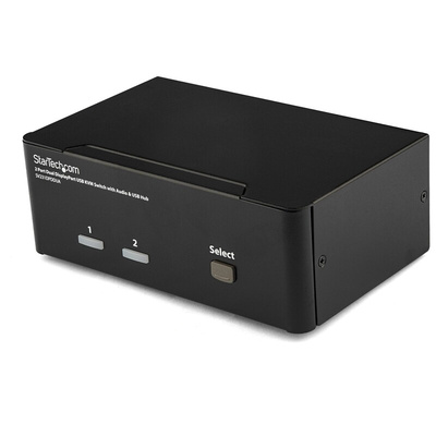 StarTech.com 2 Port Dual Monitor USB DisplayPort KVM Switch, 3.5 mm Stereo 2560 x 1600 Maximum Resolution