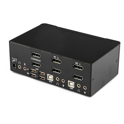 StarTech.com 2 Port Dual Monitor USB DisplayPort KVM Switch, 3.5 mm Stereo 2560 x 1600 Maximum Resolution