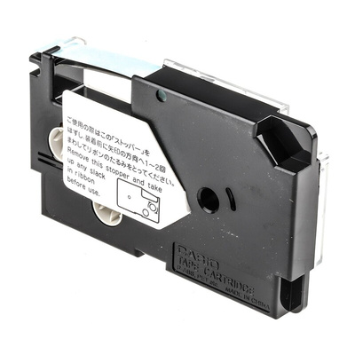 Casio Black on White Label Printer Tape, 8 m Length, 9 mm Width