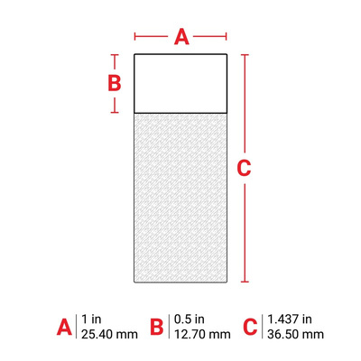 Brady B-427 Self-laminating Vinyl on White/Transparent Cable Labels, 36.5mm Label Length, 25.4mm Label Width