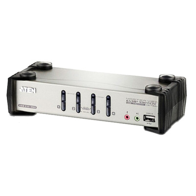 Aten 4 Port PS/2, USB VGA KVM Switch, 3.5 mm Stereo 2048 x 1536 Maximum Resolution