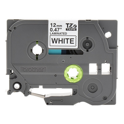Brother Black on White Label Printer Tape, 8 m Length, 12 mm Width