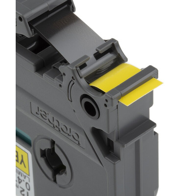 Brother Black on Yellow Label Printer Tape, 8 m Length, 12 mm Width